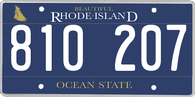 RI license plate 810207