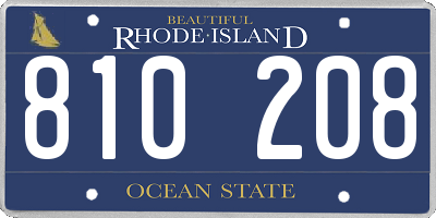 RI license plate 810208