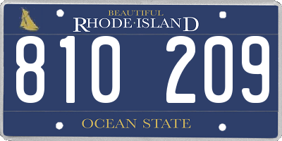 RI license plate 810209