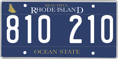 RI license plate 810210