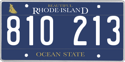 RI license plate 810213