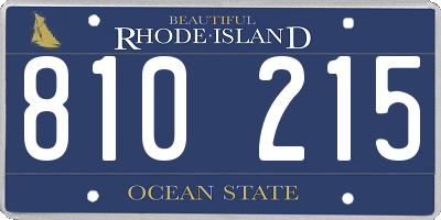 RI license plate 810215