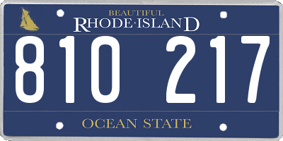 RI license plate 810217
