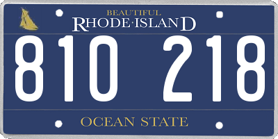 RI license plate 810218
