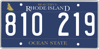 RI license plate 810219