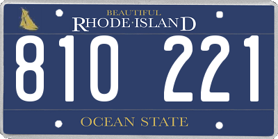 RI license plate 810221