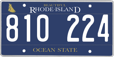 RI license plate 810224
