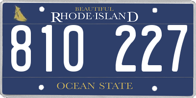 RI license plate 810227
