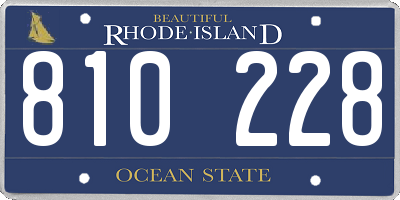 RI license plate 810228