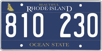 RI license plate 810230