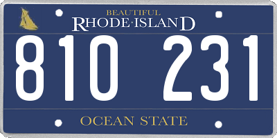 RI license plate 810231