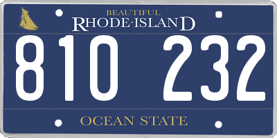 RI license plate 810232
