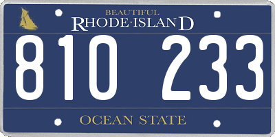 RI license plate 810233