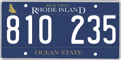 RI license plate 810235