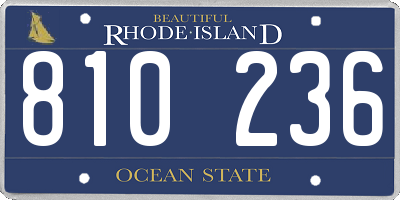 RI license plate 810236