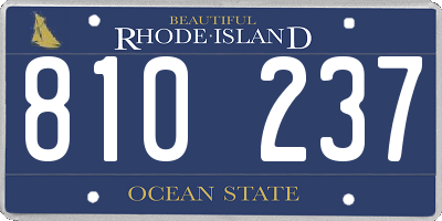 RI license plate 810237