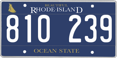 RI license plate 810239