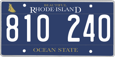 RI license plate 810240