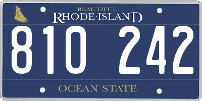 RI license plate 810242