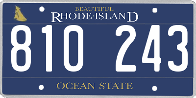 RI license plate 810243