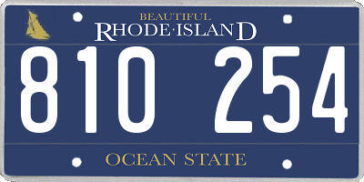 RI license plate 810254