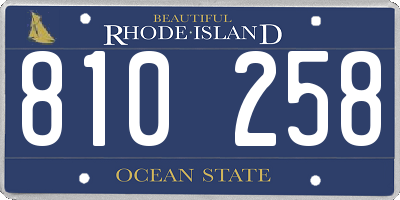 RI license plate 810258