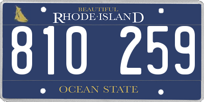 RI license plate 810259