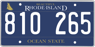 RI license plate 810265