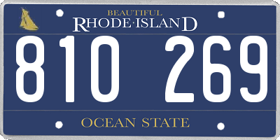 RI license plate 810269