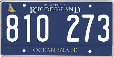 RI license plate 810273