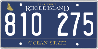 RI license plate 810275