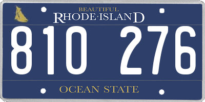 RI license plate 810276