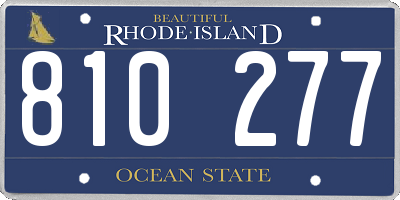 RI license plate 810277