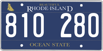 RI license plate 810280