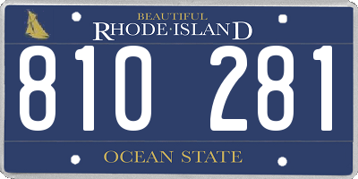 RI license plate 810281