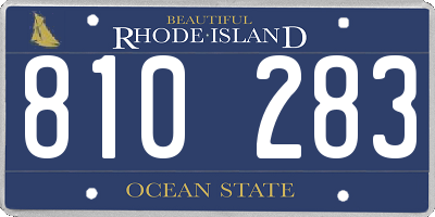 RI license plate 810283