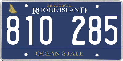 RI license plate 810285