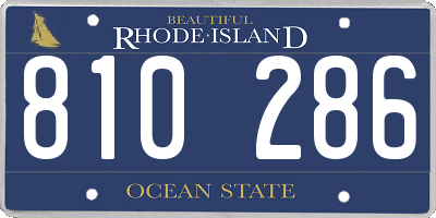 RI license plate 810286