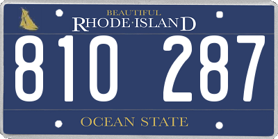 RI license plate 810287