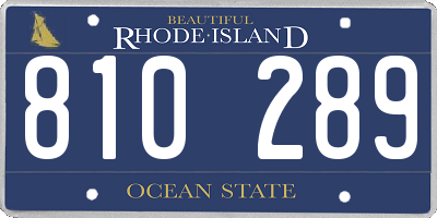 RI license plate 810289