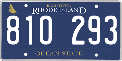 RI license plate 810293