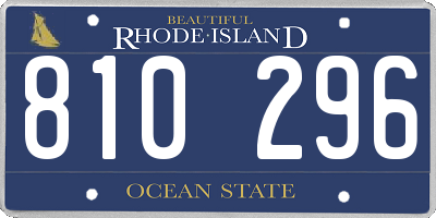 RI license plate 810296