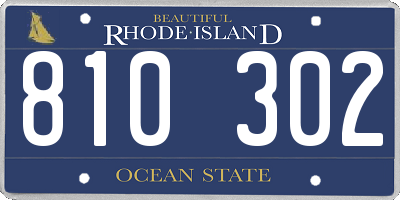 RI license plate 810302