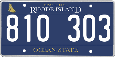 RI license plate 810303