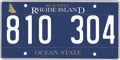 RI license plate 810304
