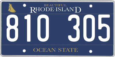 RI license plate 810305