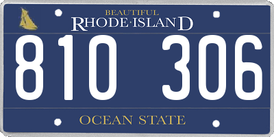 RI license plate 810306