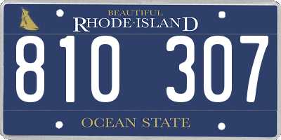 RI license plate 810307