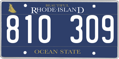 RI license plate 810309
