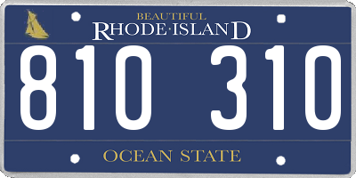 RI license plate 810310